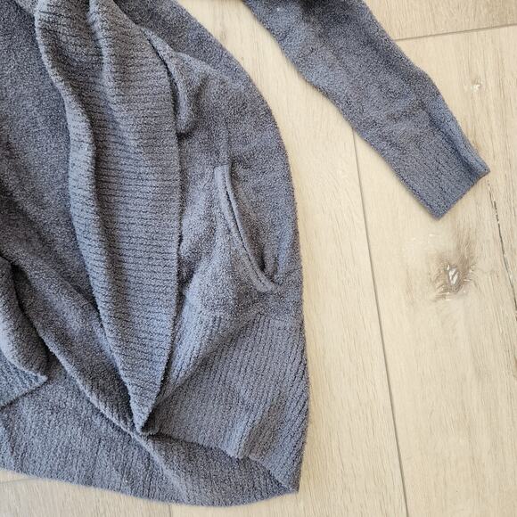 Barefoot Dreams Cozychic Lite Round Circle Knit Cardigan Gray XS/S - Picture 4 of 7